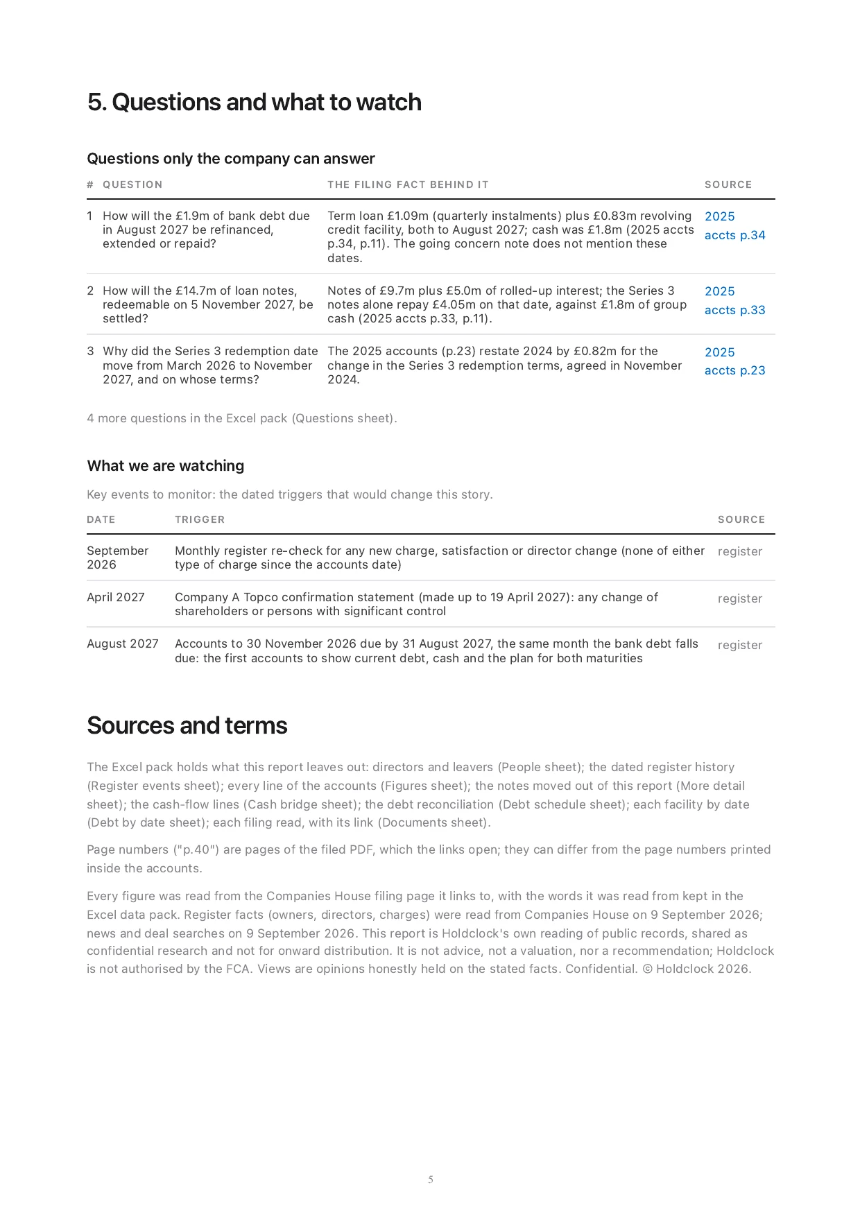 Sample report, page 5 of 5